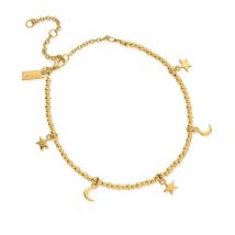 ChloBo Gold Mini Moon + Stars Anklet - Gold