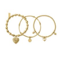 ChloBo Gold Hearts Compassion Bracelet Set - Gold