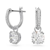 Swarovski Constella Silver Huggie Hoop Earrings