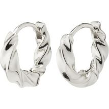 Pilgrim Silver Taffy Recycled Hoop Earrings - Silver