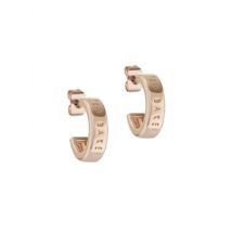 Ted Baker Rose Gold Nano Logo Hoop Earrings - Rose Gold