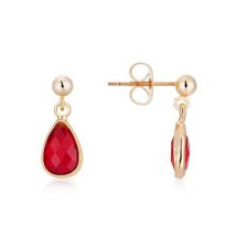 August Woods Gold + Red Drop Earrings - Gold