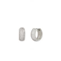 Kate Spade New York Silver Pavé Huggies - Silver