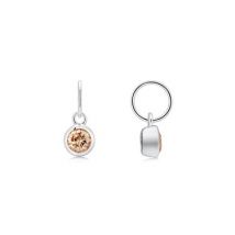Argento November Birthstone Crystal Pendant Charm - Silver