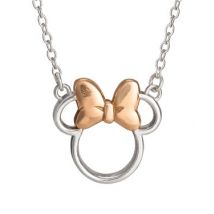 Disney Rose Gold & Silver Minnie Mouse Necklace - Rose Gold Mix