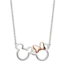 Disney Mixed Metal Mickey & Minnie Mouse Necklace - Rose Gold Mix