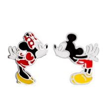 Disney Mickey & Minnie Mouse Kiss Earrings - Silver