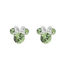 Disney Minnie Mouse August Birthstone Earrings - Silver