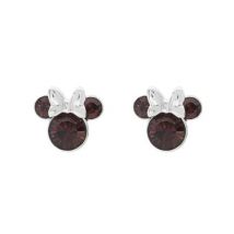 Disney Minnie Mouse January Birthstone Earrings - Silver