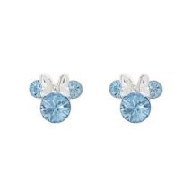 Disney Minnie Mouse March Birthstone Earrings - Silver