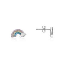 Argento Rainbow Crystal Stud Earrings - Silver