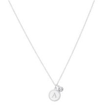 Karma Silver Letter A Coin Necklace - Silver