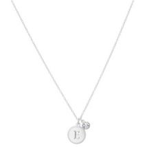 Karma Silver Letter E Coin Necklace - One Size