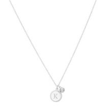 Karma Silver Letter K Coin Necklace - Silver