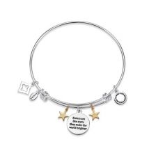 Karma Silver Sister Star Bangle - Silver