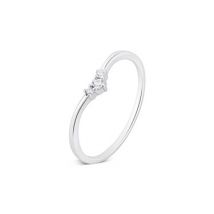 Argento Silver Crystal Wish Bone Ring - Ring Size 60 Silver