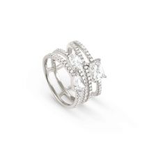 Nomination Colour Wave Silver Crystal Ring Size 54