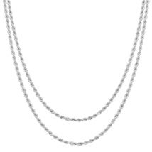 August Woods Silver Layered Sparkle Twist Necklace - 40cm