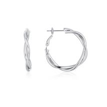 August Woods Silver Twist Hoop Earrings - Silver