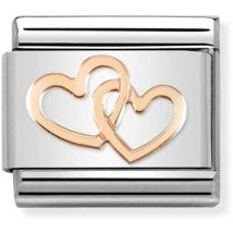 Nomination Rose Gold Linked Hearts Charm