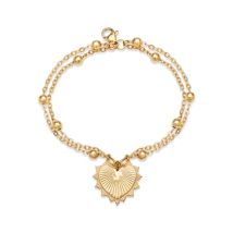 Over & Over Gold Sacred Heart Medallion Bracelet - 18cm
