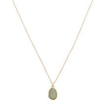 Over & Over Gold & Sage Green Pendant Necklace - 40cm