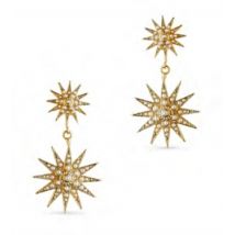 Bill Skinner Pearl Star Drop Earrings - Gold