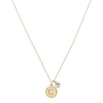 Karma Gold Letter C Coin Necklace - 40cm