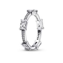 Pandora Rectangular Bars Sparkling Ring - 52