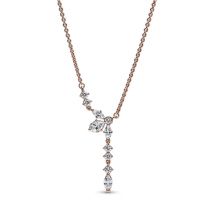 Pandora Rose Gold Sparkling Cluster Drop Necklace - Rose Gold