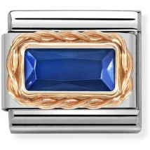Nomination Rose Gold Blue Baguette Crystal Charm