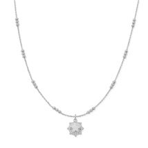 ChloBo Silver Raised Star Necklace - 56cm