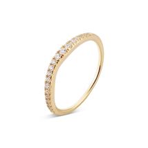 Argento Gold Crystal Wave Band Ring - 56