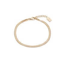 Over & Over Gold Steel Flat Snake Bracelet - 17cm