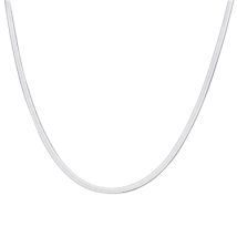 Over & Over Silver Steel Flat Snake Necklace - Silver