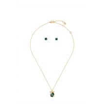Kate Spade New York Gold + Green Necklace + Earring Set - 49cm