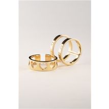 Rebecca Gold Hearts Double Ring - Adjustable