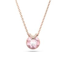 Swarovski Bella V Rose Gold + Pink Necklace - Rose Gold