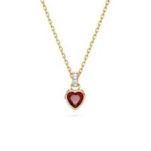 Swarovski Stilla Gold + Red Heart Necklace - 42.5cm
