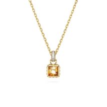 Swarovski Stilla Gold + Yellow Square Necklace - 42.5cm