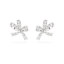 Swarovski Volta Silver Bow Stud Earrings