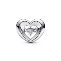 Pandora Silver Radiant Heart & Floating Stone Charm
