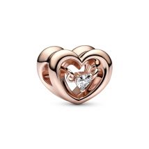 Pandora Rose Gold Radiant Heart & Floating Stone Charm