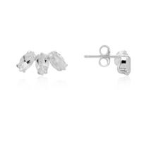 Argento Recycled Silver Crystal Cluster Earrings - Silver