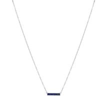 Argento Silver Rectangle Blue Necklace - 40cm