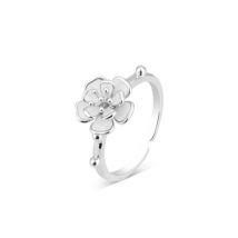 August Woods Silver & Pink Flower Adjustable Ring - Adjustable