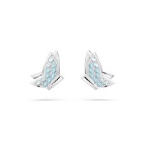 Swarovski Lilia Blue Butterfly Stud Earrings - Silver