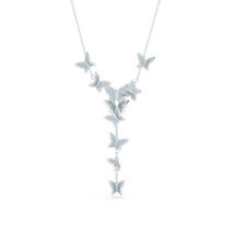 Swarovski Lilia Y Blue Butterfly Necklace - Silver