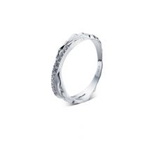 Argento Silver Double Layer Organic Crystal Ring - 60