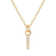 Argento Recycled Gold Letter Cubic Zirconia Necklace - Letter I